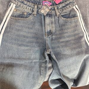 EDIKTED washed low rise ribbon jeans